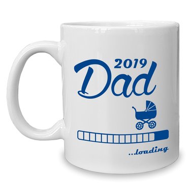 Kaffeebecher - Tasse - Dad 2019 loading weiss-cyan