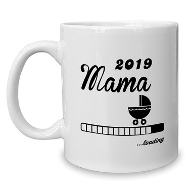 Kaffeebecher - Tasse - Mama 2019 loading weiss-rosa