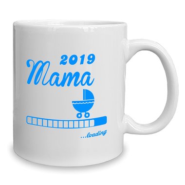 Kaffeebecher - Tasse - Mama 2019 loading weiss-rosa