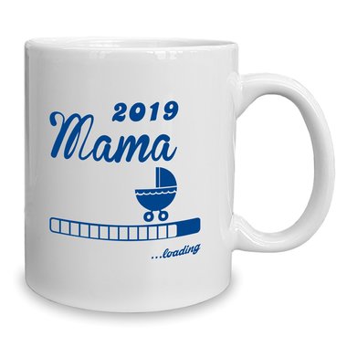 Kaffeebecher - Tasse - Mama 2019 loading weiss-rosa