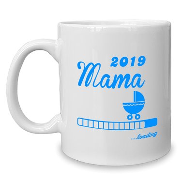 Kaffeebecher - Tasse - Mama 2019 loading weiss-rosa