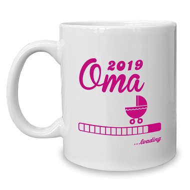 Kaffeebecher - Tasse - Oma 2019 loading weiss-rosa