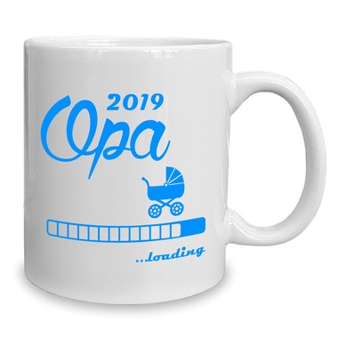 Kaffeebecher - Tasse - Opa 2019 loading weiss-cyan