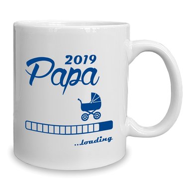 Kaffeebecher - Tasse - Papa 2019 loading weiss-cyan
