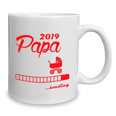 Kaffeebecher - Tasse - Papa 2019 loading weiss-cyan