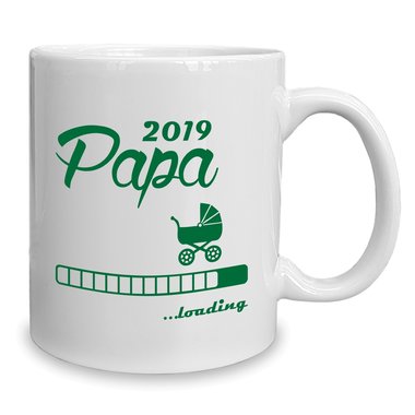 Kaffeebecher - Tasse - Papa 2019 loading weiss-schwarz