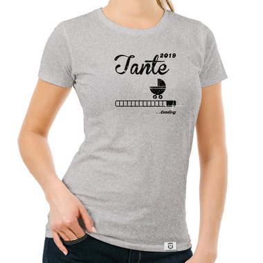 Damen T-Shirt - Glitzer - Tante 2019 loading dunkelblau-goldglitzer S