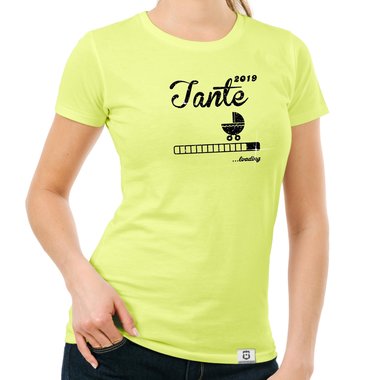 Damen T-Shirt - Glitzer - Tante 2019 loading dunkelblau-goldglitzer S