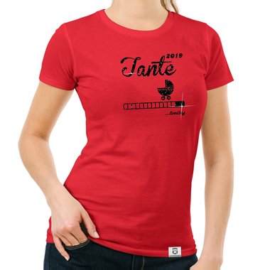 Damen T-Shirt - Glitzer - Tante 2019 loading dunkelblau-goldglitzer S
