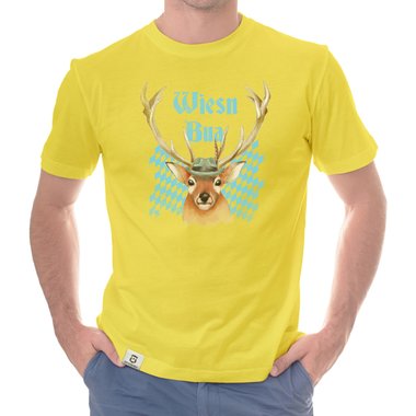 Herren Oktoberfest T-Shirt - Wiesn Bua weiss-himmelblau 5XL