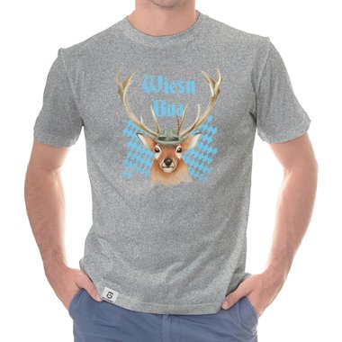 Herren Oktoberfest T-Shirt - Wiesn Bua weiss-himmelblau 5XL