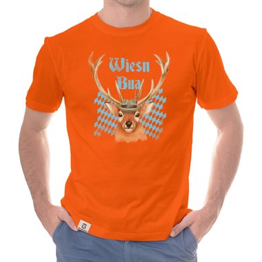 Herren Oktoberfest T-Shirt - Wiesn Bua weiss-himmelblau 5XL