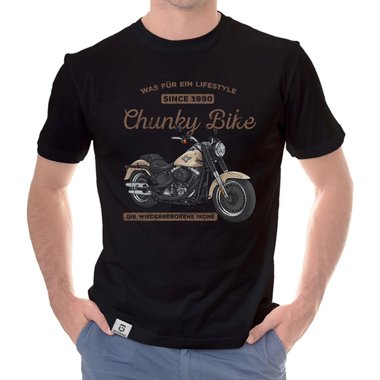 Herren T-Shirt - Chunky Bike - since 1990 dunkelblau-hellbraun S