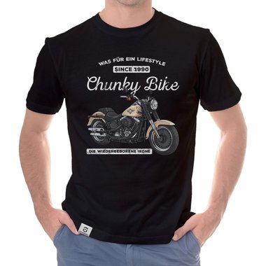 Herren T-Shirt - Chunky Bike - since 1990 dunkelblau-hellbraun S