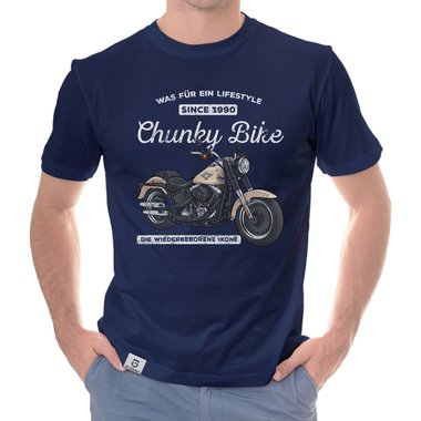 Herren T-Shirt - Chunky Bike - since 1990 dunkelblau-hellbraun S