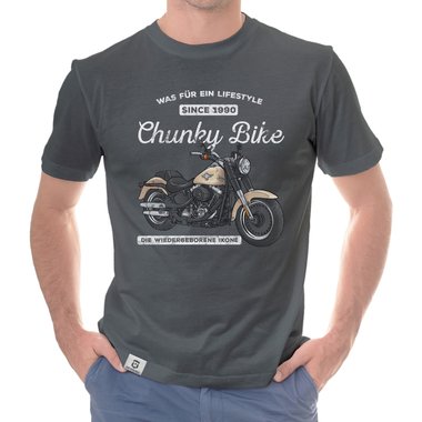 Herren T-Shirt - Chunky Bike - since 1990 dunkelblau-hellbraun S