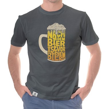 Herren T-Shirt - Nach dem Bier ist vor dem Bier dunkelblau-gelb S