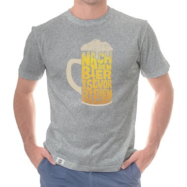 Herren T-Shirt - Nach dem Bier ist vor dem Bier dunkelblau-gelb S