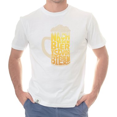 Herren T-Shirt - Nach dem Bier ist vor dem Bier weiss-gelb 5XL