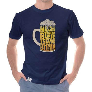 Herren T-Shirt - Nach dem Bier ist vor dem Bier weiss-gelb 5XL