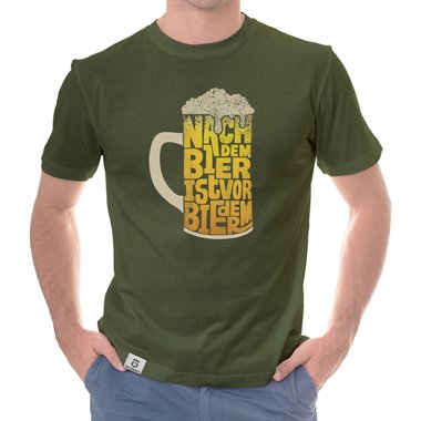 Herren T-Shirt - Nach dem Bier ist vor dem Bier weiss-gelb 5XL
