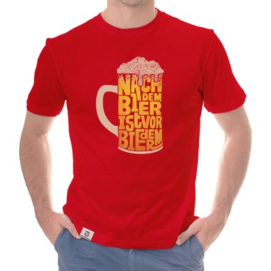 Herren T-Shirt - Nach dem Bier ist vor dem Bier weiss-gelb 5XL