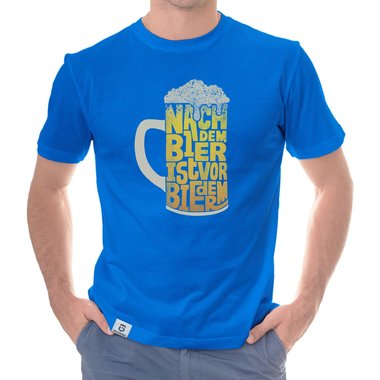 Herren T-Shirt - Nach dem Bier ist vor dem Bier weiss-gelb 5XL