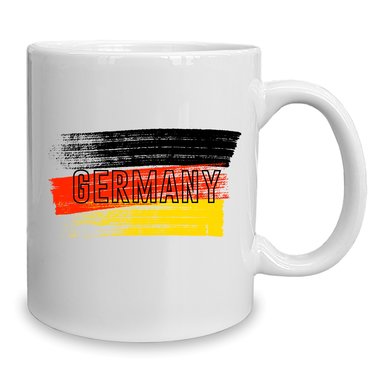 Kaffeebecher - Tasse - Deutschland Flagge weiss-schwarz