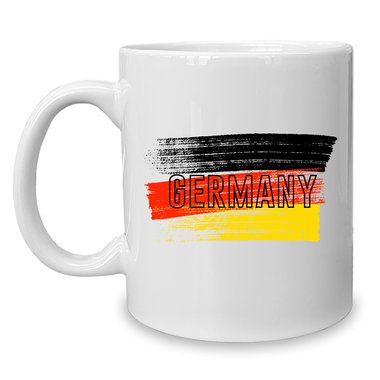 Kaffeebecher - Tasse - Deutschland Flagge weiss-schwarz