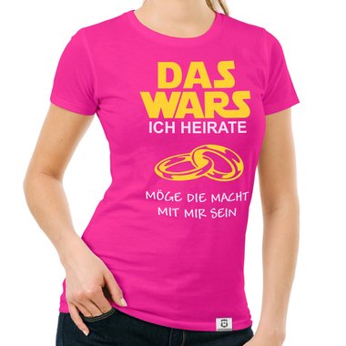 Damen T-Shirt - Das Wars - Ich heirate dunkelblau-weiss S