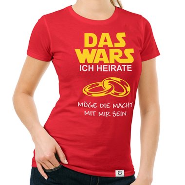 Damen T-Shirt - Das Wars - Ich heirate dunkelblau-weiss S