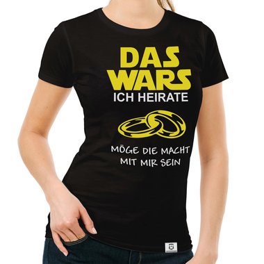 Damen T-Shirt - Das Wars - Ich heirate dunkelblau-weiss S