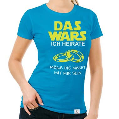 Damen T-Shirt - Das Wars - Ich heirate weiss-schwarz XXL