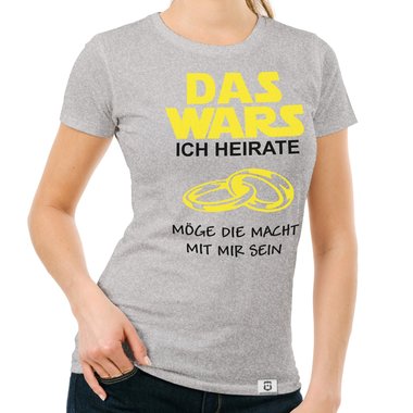 Damen T-Shirt - Das Wars - Ich heirate weiss-schwarz XXL