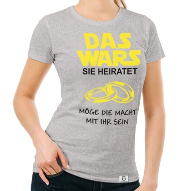 Damen T-Shirt - Das Wars - Sie heiratet dunkelblau-weiss S