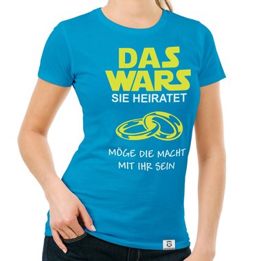 Damen T-Shirt - Das Wars - Sie heiratet dunkelblau-weiss S