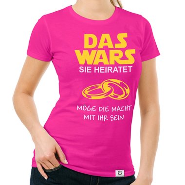 Damen T-Shirt - Das Wars - Sie heiratet weiss-schwarz XXL
