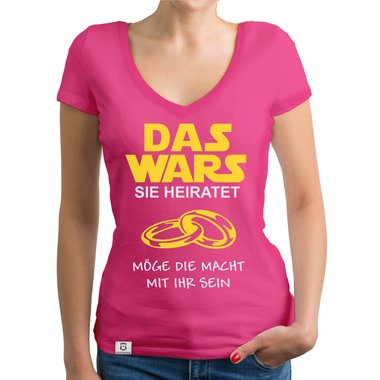 Damen T-Shirt V-Ausschnitt - Das Wars - Sie heiratet