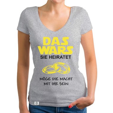 Damen T-Shirt V-Ausschnitt - Das Wars - Sie heiratet