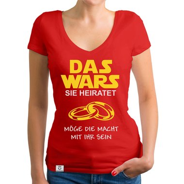 Damen T-Shirt V-Ausschnitt - Das Wars - Sie heiratet