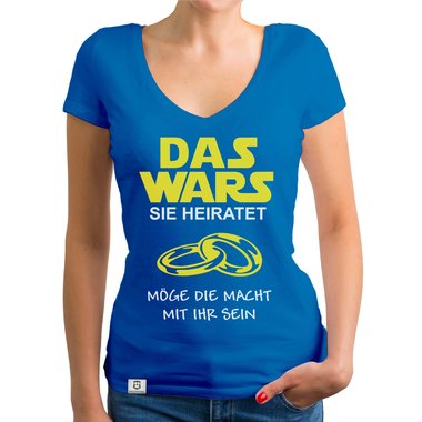 Damen T-Shirt V-Ausschnitt - Das Wars - Sie heiratet