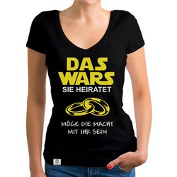 Damen T-Shirt V-Ausschnitt - Das Wars - Sie heiratet