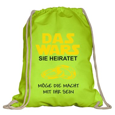 JGA Turnbeutel - Das Wars - Sie heiratet weiss-schwarz