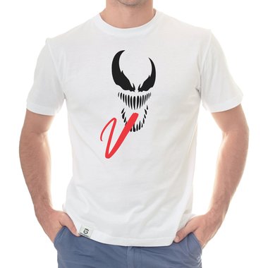 Herren T-Shirt - Symbiont weiss-schwarz 5XL