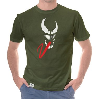 Herren T-Shirt - Symbiont weiss-schwarz 5XL