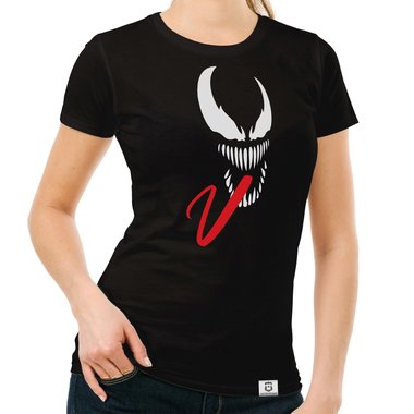 Damen T-Shirt - Symbiont dunkelblau-weiss S