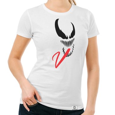 Damen T-Shirt - Symbiont weiss-schwarz XXL