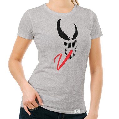 Damen T-Shirt - Symbiont weiss-schwarz XXL