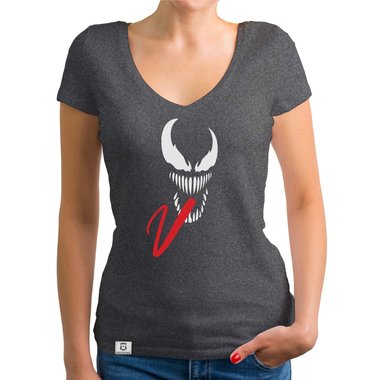 Damen T-Shirt V-Ausschnitt - Symbiont