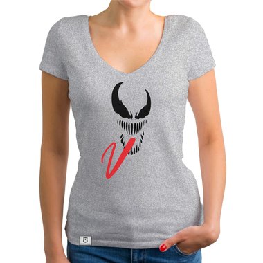 Damen T-Shirt V-Ausschnitt - Symbiont